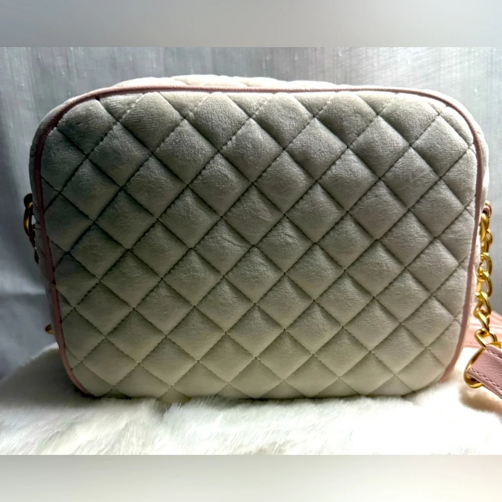 NEW Juicy Couture White Fuzzy Quilted Crossbody Bag